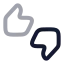 Thumbsupdown icon with twotone rounded style