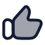 Thumbsup icon with duotone rounded style