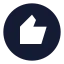 Thumbsupellipse icon with solid sharp style