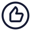 Thumbsupellipse icon with stroke standard style