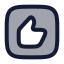Thumbsuprectangle icon with duotone rounded style