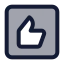 Thumbsuprectangle icon with duotone standard style
