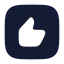 Thumbsuprectangle icon with solid rounded style
