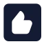 Thumbsuprectangle icon with solid standard style