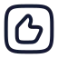 Thumbsuprectangle icon with stroke rounded style