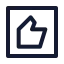 Thumbsuprectangle icon with stroke sharp style