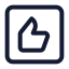 Thumbsuprectangle icon with stroke standard style