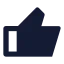 Thumbsup icon with solid sharp style