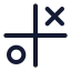 Tictactoe icon with duotone standard style