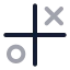 Tictactoe icon with twotone rounded style