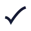 Tick icon with solid sharp style