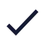 Tick icon with solid sharp style