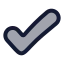 Tick icon with duotone rounded style