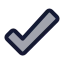 Tick icon with duotone standard style