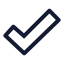Tick icon with stroke sharp style