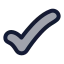 Tick icon with duotone rounded style