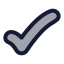 Tick icon with duotone standard style