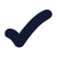 Tick icon with solid sharp style