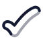 Tick icon with twotone rounded style
