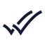 Tickdouble icon with stroke sharp style