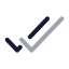 Tickdouble icon with duotone rounded style