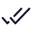 Tickdouble icon with duotone standard style