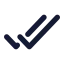 Tickdouble icon with solid rounded style