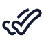 Tickdouble icon with stroke sharp style