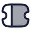 Ticket icon with duotone rounded style