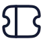 Ticket icon with stroke rounded style