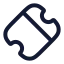 Ticket icon with stroke rounded style
