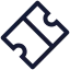 Ticket icon with stroke sharp style