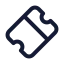 Ticket icon with stroke standard style