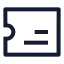 Ticket icon with stroke sharp style