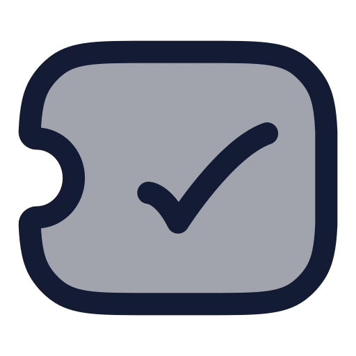 Ticket Check Icon in Duotone Rounded style