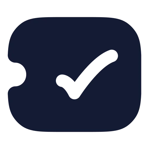 Ticket Check Icon in Solid Rounded style