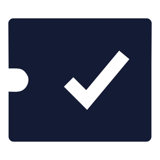 Ticket Check Icon in Solid Sharp style