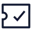 Ticketcheck icon with stroke sharp style