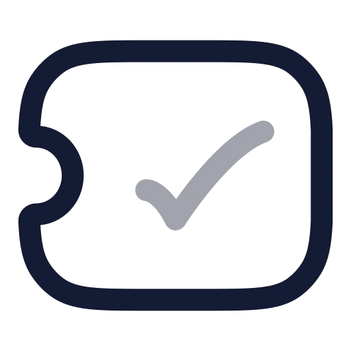 Ticket Check Icon in Twotone Rounded style