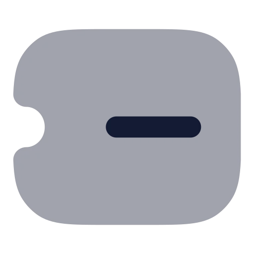 Ticket Minus Icon in Bulk Rounded style