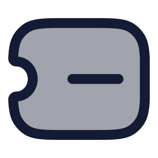 Ticket Minus Icon in Duotone Rounded style