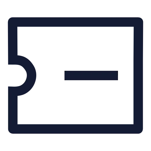 Ticket Minus Icon in Stroke Sharp style