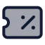 Ticketpercent icon with duotone standard style