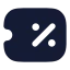 Ticketpercent icon with solid rounded style