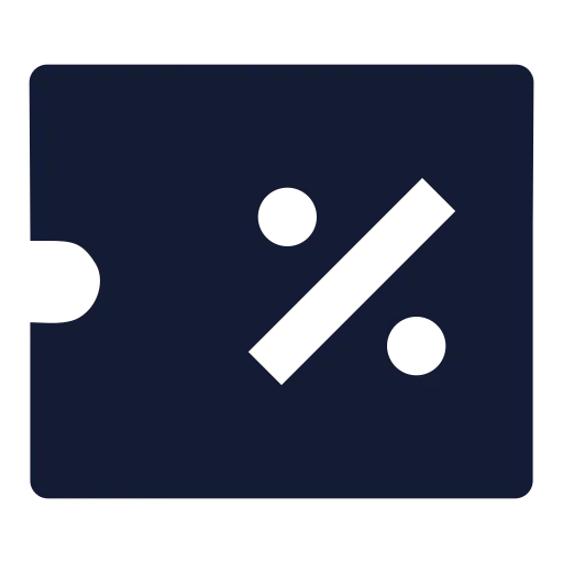 Ticket Percent Icon in Solid Sharp style