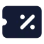 Ticketpercent icon with solid standard style