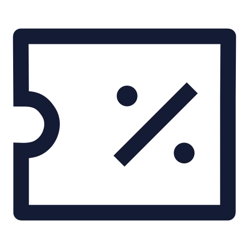 Ticket Percent Icon in Stroke Sharp style