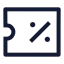 Ticketpercent icon with stroke sharp style