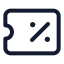Ticketpercent icon with stroke standard style