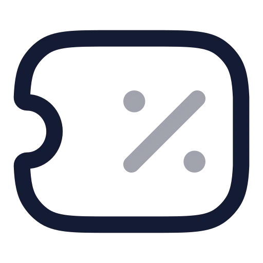 Ticket Percent Icon in Twotone Rounded style